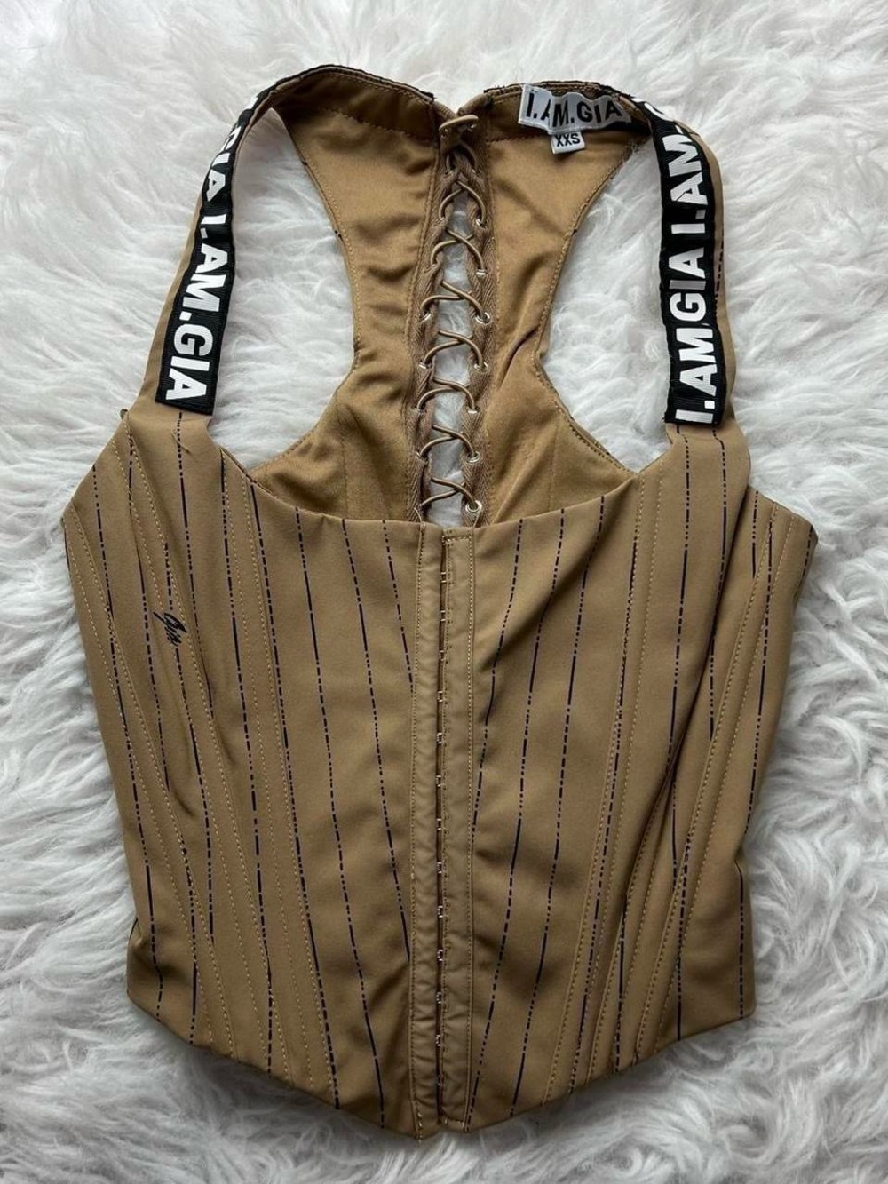 I am Gia lace up corset bustier top